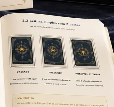 Página do produto sobre leitura simples com 3 cartas